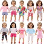 ZITA ELEMENT 18 Inch Doll Fashion Clothes and Accessories, 10 Set Stylish Clothes for Dolls Pretend Play Set, Birthday, Children's Day, Xmas Gift for Kids