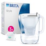 BRITA Style Water Filter Jug Blue (2.4L) Starter Pack incl. 3x MAXTRA PRO All-in-1 cartridge - fridge-fitting design jug with smart LED-LTI and Flip-Lid - now in sustainable Smart Box packaging