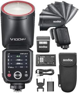 Godox V100-C V100C E-TTL Camera Flash for Canon, Godox V1PRO-C Upgraded, 100 Ws Round Head Flash Unit with OLED Screen and SU-1, 2.4G HSS 1/8000s Li-Ion 7.2 V/2980 mAh, V100C for Canon Cameras