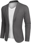 COOFANDY Men's Casual Sport Coat Regular Fit Lightweight Linen Blazer Jacket Stylish Suit Jackets Dark Grey