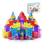 PicassoTiles 100 Piece Set 100pcs Magnet Building Tiles Clear Magnetic 3D Building Blocks Construction Playboards, Creativity beyond Imagination, Inspirational, Recreational, Educational Conventional