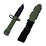 Tactical Rubber Trainer Knife Combat Bayonet with Scabbard/Sheath ABS Cosplay Training Plastic Fake Knives