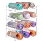 Vtopmart Clear Water Bottle Organizer, 4 Pack Water Bottle Storage Rack Plastic, Stackable Water Bottle Holder, Cup Organizer for Kitchen Cabinet, Kitchen Storage Accessories, Fridge, Hold 12 Bottles