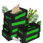 Beco Bamboo Super Soft 2-ply Car Tissue Box| Facial Tissue-100 pulls x 6 Packs (600 Pulls) | 100% Natural & Ecofriendly