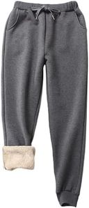 Yeokou Warm Sweatpants Womens Fleece Sherpa Lined Winter Active Running Jogger Pants (Large, Dark Grey)