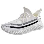 LA DEARCHUU Running Shoes for Women Mesh Walking Shoes Casual Tennis Shoes, Size 11 White