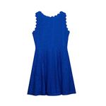 Amy Byer Girls' Sleeveless Fit and Flare Lace Dress, Cobalt Blue, 12