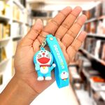 Capture the Charm of Doraemon in Action With Adorable 3D silicon Keychain For Gift, Car, Bike, Bag Charm, key rings, Accessories (Dora With Glass)