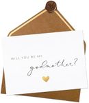 Joli Coon Will you be my godmother card with envelope and wax seal - Godmother proposal card