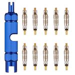 AhlsenL 10pcs Bicycle Valve Core with 1pcs Valve Core Removal Tool Replacement Presta Valve Core for Bicycle Repair