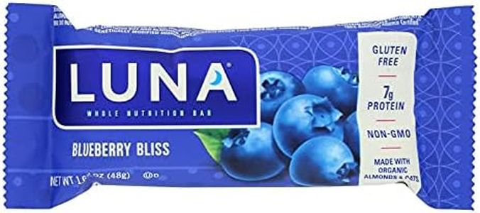 Clif Bar Luna Bar - Organic Blueberry Bliss - Case of 15 - 1.69 oz - 70%+ Organic -