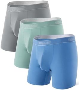 Separatec Mens Underwear with Pouch Premium Soft Micro Modal Boxer Briefs Comfortable Dual Pouch Underwear for Men 3 Pack(XL,Sky Blue/Gray/Pale Green)