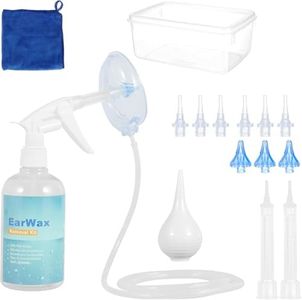 Ear Wax Removal Kit, Ear Flushing Irrigation Tool for Adults & Kids, Ear Cleaning Kits Including Washer Bottle, Ear Basin,Towel and Disposable Tips