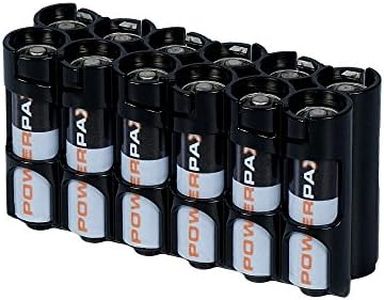 AA Battery Storage Caddy by Storacell, Black, Holds 12 Batteries (Not included)