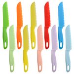 ONUPGO 10 Pieces Kids Kitchen Knife Set, Toddler’Plastic Kitchen Knife Set - Kids Safe Cooking Knives, Chef Nylon Knife/Children's Fruit Knife, Cake Knife，Bread Knife, Lettuce Knife or Salad Knife