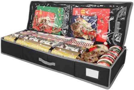 bruwaa Christmas Wrapping Paper Organizer Storage Bag Containers Interior Pockets 41" Fits Up to 27 Rolls 3/8” Diam, Black