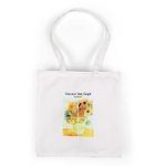 UpTown Folks Vincent Van Gogh Canvas Tote Bag, Sunflower Canvas Tote Bag, zipper & a pocket, women & girls, college & office bag