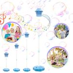 MEMOVAN Bubble Machine Automatic Bubble Maker Toy Height 47 Inches Stand Bubble Machine with Light Music for Party Outdoor No Spill Bubble Blower Machine for Wedding Kids Birthday Gift Summer Fun