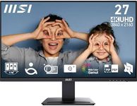 MSI PRO MP273U 27 Inch UHD Office Monitor - 3840 x 2160 IPS Panel, PIP/PBP, Wide Color Gamut, Eye-Friendly Screen, Built-in Speakers, Tilt-Adjustable - HDMI 2.0b, DP (1.4a)