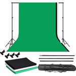 VTS Backdrop Stand Setup Photo Studio Black White Green Backdrop Chroma Key Screen Background for Indoor-Outdoor, Comercial, YouTube Photography (9 x9ft. -1)