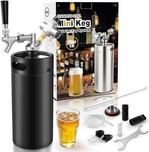 Hgkeke 128Oz Mini Keg Growler Tap System, Pressurized Stainless Steel Beer Keg, Portable Draft Beer Dispenser System to Keep Fresh and Carbonation, Beer Tap System for Homebrew, Craft and Draft Beer