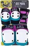 187 Killer Pads Six Pack Adult Pads Set, Large/X-Large, Pink/Teal