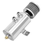 Universal Aluminum 10AN Baffled Oil Catch Can 2 Ports Engine Air Oil Separator Tank With Drain Valve With Breather Filter 750ml silver