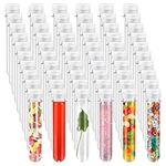 60 Pcs Plastic Test Tubes with Caps, 25 x 140mm (45ml) Clear Gumball Tubes for Sample, Scientific Experiments, Gumball, Candy, Bath Salts, Party Supplies