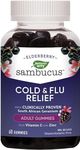 Nature's Way Sambucus Cold and Flu Relief Original Elderberry Gummies – Used in Herbal Medicine to Help Relieve Symptoms (Cough, Runny Nose and Sore Throat) in Adults, 60 Gummies