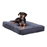 Happy Hounds Daisy Deluxe Supportive Sherpa Dog Bed, Medium (42 x 30 in.), Prussian Blue