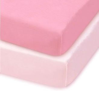 Littogoose Fitted Pack and Play Sheets, Mini Crib Sheets 2-Pack for Pack 'n Play Mattress, Stretchy Playard Sheets