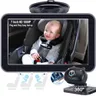 DoHonest Baby Car Camera 7-Inch: USB Plug and Play Easy Setup 360 Degree Rotating Backseat Camera Two Kids HD 1080P Rear Facing Car Seat Cameras Clear Night Vision -V9