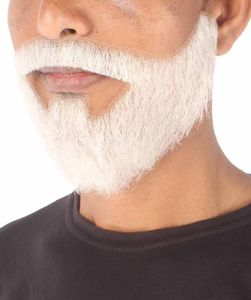 BC GOODS BY Adult Men's Cosplay Facial Hair,Synthetic Beard for Theatrical Looks, Flame-retardant Synthetic Fiber - White