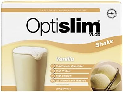 Optislim VLCD Meal Replacement Shake- Very Low Calorie Diet Meal with High Protein and Calcium - Vanilla Flavour - 21 x 43g Sachet