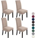 NORTHERN BROTHERS Dining Chair Covers Seat Parson Chair Slipcover for Dining Room Set of 4, Khaki