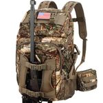 MoiShow Hunting Backpack, Hunting Pack with Rifle Holder, Hunting Backpacks for men, Hunting Bag with Waterproof Rain Cover, Stealth Reed Camo, Hunting