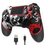 Upgraded YUYIU Gaming Controller for PS4 Romote/Slim/Pro/PC, Controllers Compatible with PS4, with 3.5mm Headphone Jack Touch Pad Six Axis Motion Control