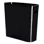 Youngever 5.5L Slim Trash Can, Re-usable 5.5L Plastic Garbage Container Bin, Small Trash Bin with Handles for Home Office, Living Room, Study Room, Kitchen, Bathroom (Black)