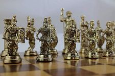 (Only Chess Pieces) Historical Handmade Rome Figures Metal Chess Pieces Big Size King 4.3 inc (Board is Not Included)