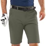 33,000ft Mens Golf Shorts UPF 50+ Stretch Shorts 10'' Cargo Shorts Bermuda Shorts Causal Shorts for Golfing Working Hiking, Green 36