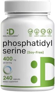 Phosphatidylserine Supplement, 400mg Serving, 240 Capsules – Soy Free Sunflower Lecithin Source