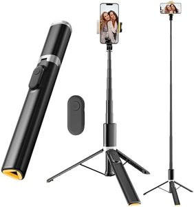 Avaspot 63" Selfie Stick Tripod, All-in-one Extendable Aluminum Phone Tripod Stand, with Wireless Bluetooth Remote, Rotatable, Portable for Travel/Vlog/Video Recording