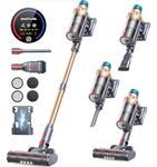 SMOTURE Cordless Vacuum Cleaner, 550W 45KPA Self-Standing Stick Vacuum Cleaner with Automatically Adjust Suction, Max 60mins Runtime, Anti-Tangle Vacuum Cleaner for Home/Pet Hair/Carpet/Hard Floor