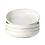 MIKIGEY Pasta Bowls Set of 4, 42oz Large Salad Bowl and Plate Bowls, 9 inch Porcelain Plate, Wide and Shallow Bowls for Serving Dinner, Pasta, Salad - Microwave and Dishwasher Safe