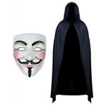 Robelli Anonymous Mask & Hooded Cape Fancy Dress Set