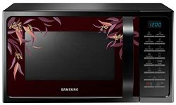 Samsung 28 L Convection Microwave Oven (MC28H5025VR, Black with Pattern(Delight Red), slimfry)