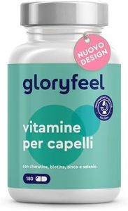 Integratore per Capelli, 3 Mesi di Scorta,180 Capsule, Cheratina, Biotina, Zinco & Selenio + Rame, Per Capelli Sani, per il Benessere di Pelle e Unghie, 100% Vegetariano, Senza Lattosio, Glutine
