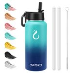 Opard Insulated Water Bottle 32 oz Stainless Steel Vacuum Double Walled Keeps Hot and Cold Sports Metal Water Bottle with Leak Proof BPA Free Straw Lid