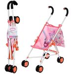 Baby Annabell Active Stroller with Shopping Bag 707470 - Accessories for Dolls up to 43cm - Features Foam Handles and Clip-Together Belt - Suitable for Kids from 3+, Pink