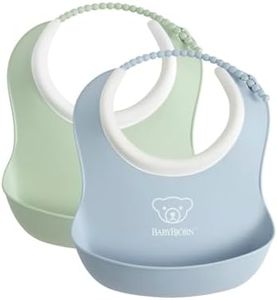 BabyBjörn Small Baby Bib, 2-pack, Powder green/Powder blue